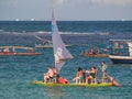 Tourists sailing