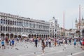 Tourists in Saint Mark`s Square Piazza San Marco in Venice, Italy Royalty Free Stock Photo
