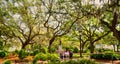 Tourists in Savannah Square Park