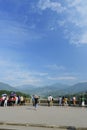 Tourists scenery at yulei mount park