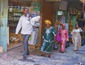 Tourists shopping at the market of east Jerusalem