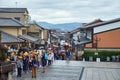 Tourists shopping street Matsubara-Dori. Kyoto. Japan