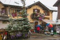 Tourists shopping on the streets of duty-free area in Livigno