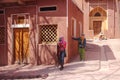 Tourists sightseeing in Abyaneh Village, Iran. Royalty Free Stock Photo