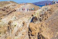 Nea Kameni volcanic crater view Santorini Caldera Greece Royalty Free Stock Photo