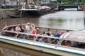 Tourists in sightseeing boat
