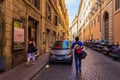 Tourists on a street at Rione IV Campo Marzio Rome Italy