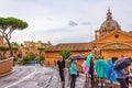 Tourists sightseeing on Capitoline hill street Rome city Italy