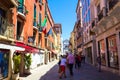 Beautiful commercial street view historic Venice Italy