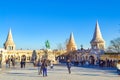 Fisherman\'s Bastion square and Statue of St. Stephen I Budapest Hungary