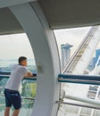 Tourists at Singapore ferris wheel