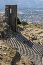 Tourists at the ancient site of Pergamum in Turkey. Royalty Free Stock Photo