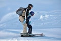 Tourists skiing in Bukovel