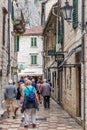 Tourists, small shopping street