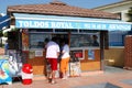 Tourists at a snack kiosk, Torremolinos.