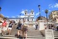 Tourists on the Spanish Steps in Piazza di Spagna, Rome, Italy Royalty Free Stock Photo