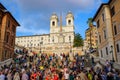 Tourists on Spanish Steps in Rome Royalty Free Stock Photo