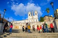 Tourists on Spanish Steps in Rome Royalty Free Stock Photo