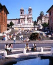 Tourists on the Spanish Steps, Rome. Royalty Free Stock Photo