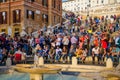 Tourists on Spanish Steps in Rome Royalty Free Stock Photo