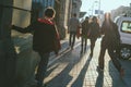 Tourists spend their time in the streets of Barcelona