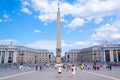 tourists on a square infront of Saint Peter's Basilica in Rome