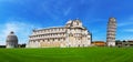 Tourists on Square of Miracles visiting Leaning Tower in Pisa, Italy Royalty Free Stock Photo