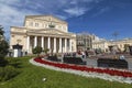 Tourists in the square near the Bolshoi theatre