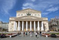 Tourists in the square near the Bolshoi theatre on a sunny summer day