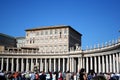 Tourists in St. Peter`s Square in the Vatican.