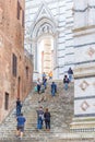 Tourists in a stairway Royalty Free Stock Photo