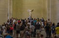 Tourists in front of The Winged Victory of Samothrace, Louvre Paris Royalty Free Stock Photo