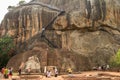 Tourists standing near sigiriya entrance