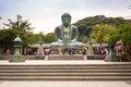 Tourists at statue of The Great Buddha of Kamakura, Japan Royalty Free Stock Photo