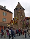 Tourists at the Storchenturm during Chrysanthema