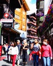 Tourists in the Street in Zermatt, Switzerland