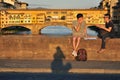 Tourists on the streets of Florence city , Italy Royalty Free Stock Photo