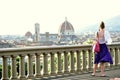 Tourists on the streets of Florence , Italy Royalty Free Stock Photo