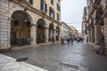 Tourists on the streets of the historic center of Corfu Royalty Free Stock Photo