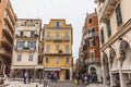 Tourists on the streets of the historic center of Corfu Royalty Free Stock Photo