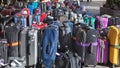 Tourists, suitcases and bags, traffic, bus tours, bus station