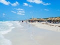 Tourists sunbathing at the beach of Varadero in Cuba