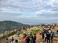 Tourists at Sunrise point atop the Nandi Hills, Bangalore