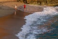 Tourists swimming in the sea Agkali Beach Folegandros Island Greece