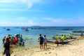 Tourists swimming for whale sharks at Oslob