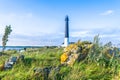 Tourists at the SÃÂµrve Lighthouse by the Baltic Sea Royalty Free Stock Photo