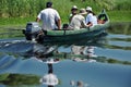 Tourists take boat trip in the Danube Delta Biosphere Reserve