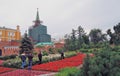 Tourists take photos of Moscow Kremlin