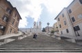 Tourists take pictures at Piazza de Spagna Spanish Steps Rome - Square of Spain, Italy Royalty Free Stock Photo