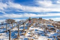 Tourists taking photos of the beautiful scenery and skiing around Deogyusan,South Korea. Royalty Free Stock Photo